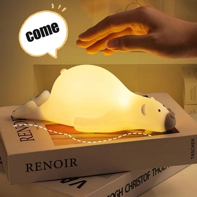 Geschenk führte Kinderschlafennachtlicht-wieder aufladbares Silikon-den Squishy Bärn-Desktop